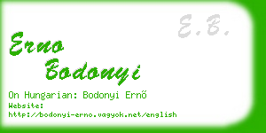 erno bodonyi business card